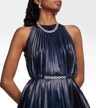 Christopher Kane Embellished halterneck Lamé midi dress