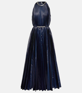 Christopher Kane Embellished halterneck Lamé midi dress