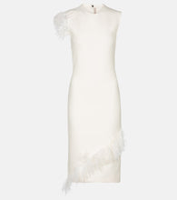 Christopher Kane Feather-trimmed wool-blend dress. Christopher Kane 羽毛饰边羊毛混纺连衣裙