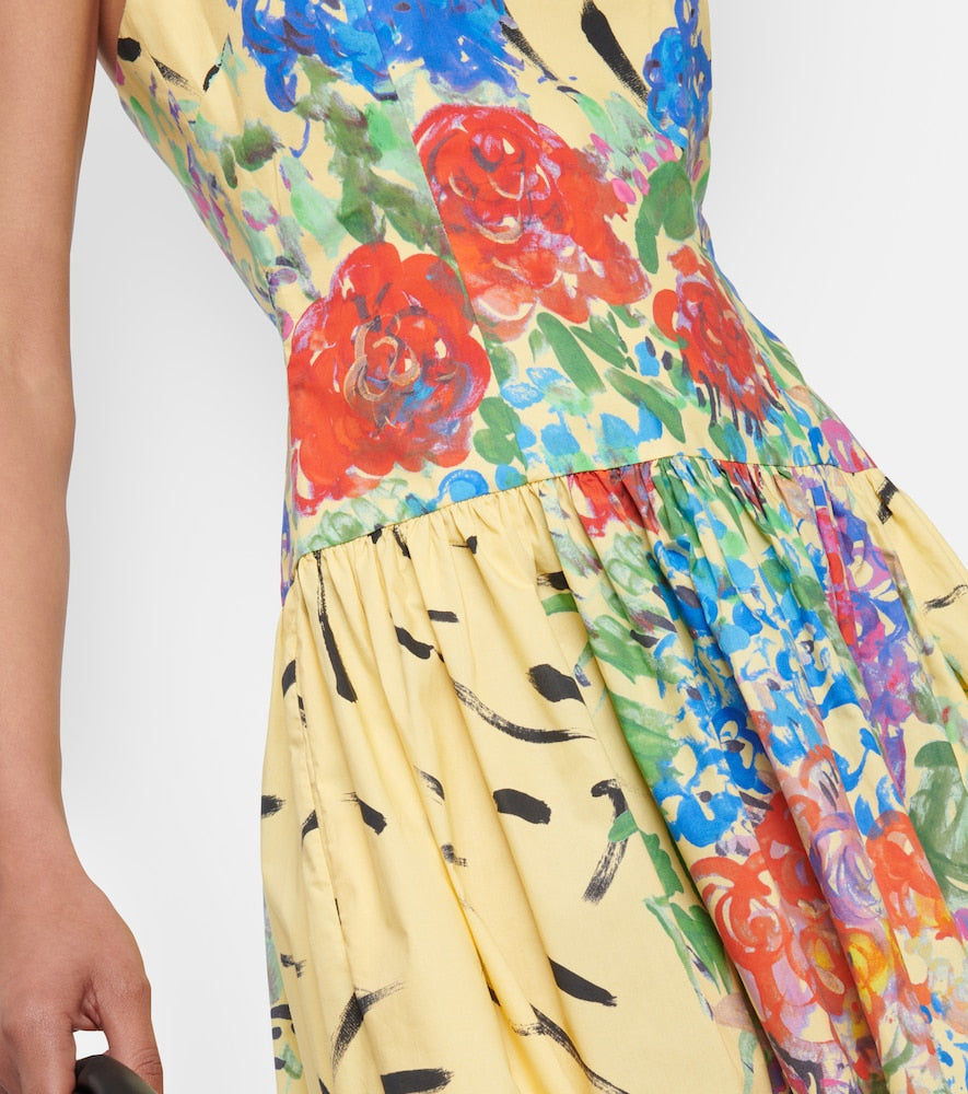 Christopher Kane Floral cotton midi dress