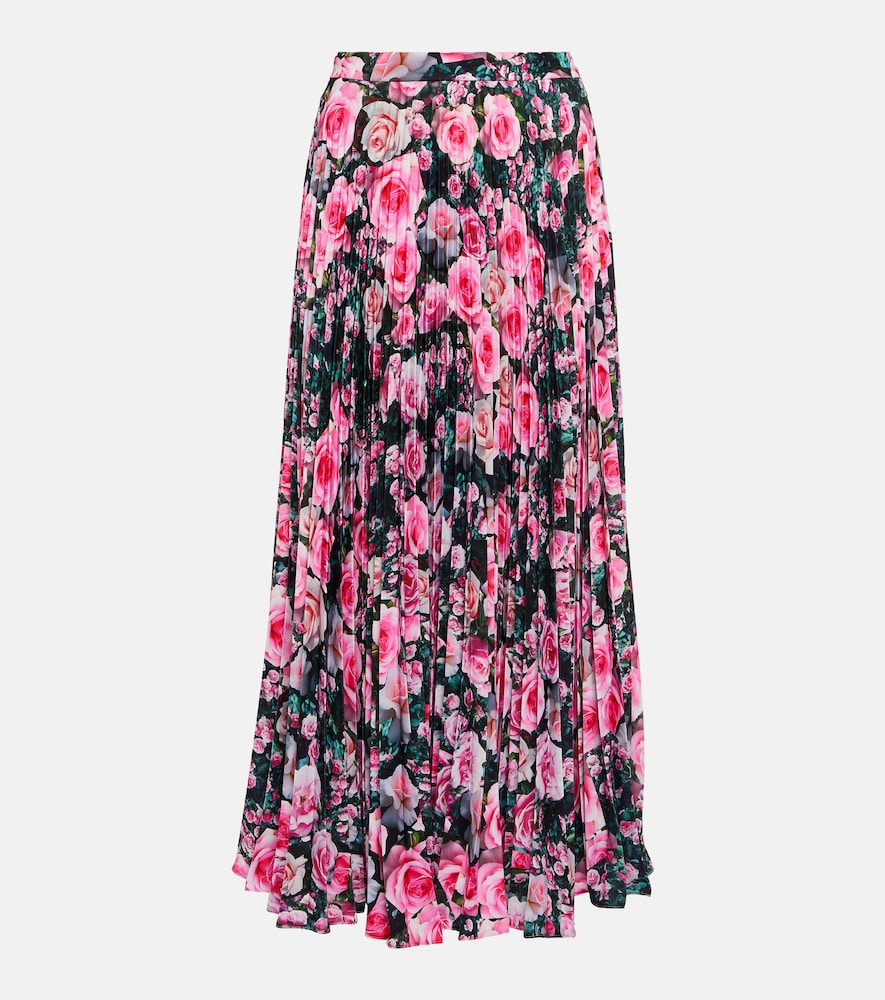 Christopher Kane Floral high-rise pleated midi skirt - Christopher Kane 花卉图案高腰褶裥中长裙
