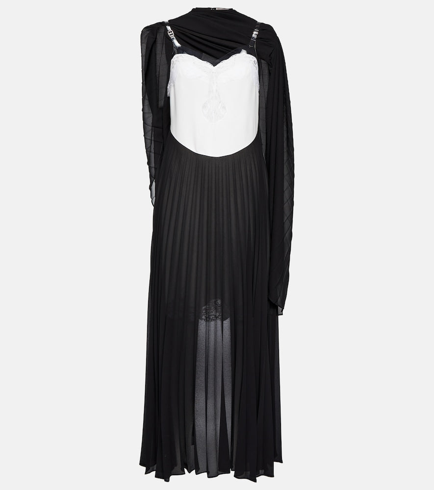 Christopher Kane Mrs Robinson lac-trimmed midi dress with cape. Christopher Kane Mrs Robinson 漆边中长连衣裙，带披肩