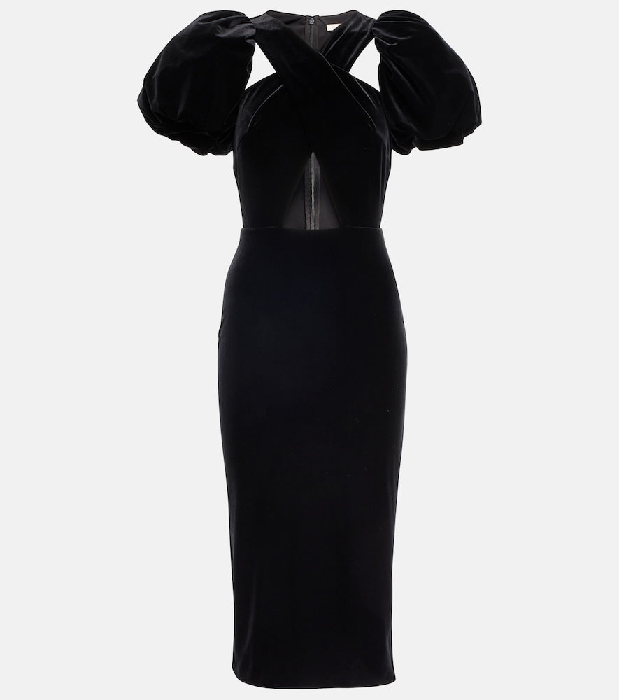 Christopher Kane Wrap velvet midi dress. Christopher Kane 裹身天鹅绒中长连衣裙