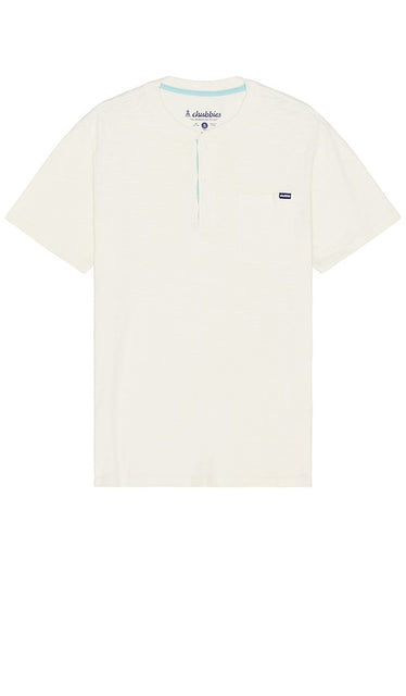 Chubbies The Slice Of Life Henley Shirt in Ivory - Chemise Henley Chubbies The Slice Of Life en ivoire - Chubbies The Slice Of Life 象牙色亨利衫 - Chubbies The Slice Of Life Henley-Shirt in Elfenbein - Chubbies The Slice Of Life 헨리 셔츠 아이보리 색상 - Chubbies The Slice Of Life Henley Shirt in avorio