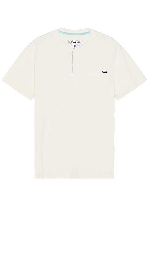Chubbies The Slice Of Life Henley Shirt in Ivory - Chemise Henley Chubbies The Slice Of Life en ivoire - Chubbies The Slice Of Life 象牙色亨利衫 - Chubbies The Slice Of Life Henley-Shirt in Elfenbein - Chubbies The Slice Of Life 헨리 셔츠 아이보리 색상 - Chubbies The Slice Of Life Henley Shirt in avorio