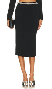 Cinq a Sept Chunky Bead Faith Knit Skirt in Black - Cinq à Sept - Jupe en tricot Faith à grosses perles - Noir - Cinq a Sept 黑色粗珠 Faith 针织半身裙 - Cinq a Sept Chunky Bead Faith Strickrock in Schwarz - Cinq a Sept 청키 비즈 페이스 니트 스커트 - Gonna Cinq a Sept Chunky Bead Faith in maglia nera