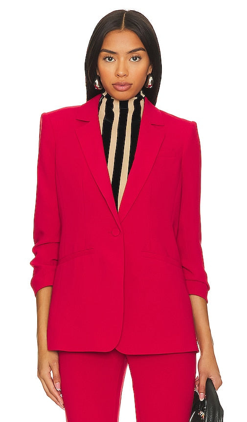 Cinq a Sept Crepe Khloe Blazer in Red