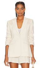 Cinq a Sept Crochet Lace Scrunched Cheyenne Blazer in Beige