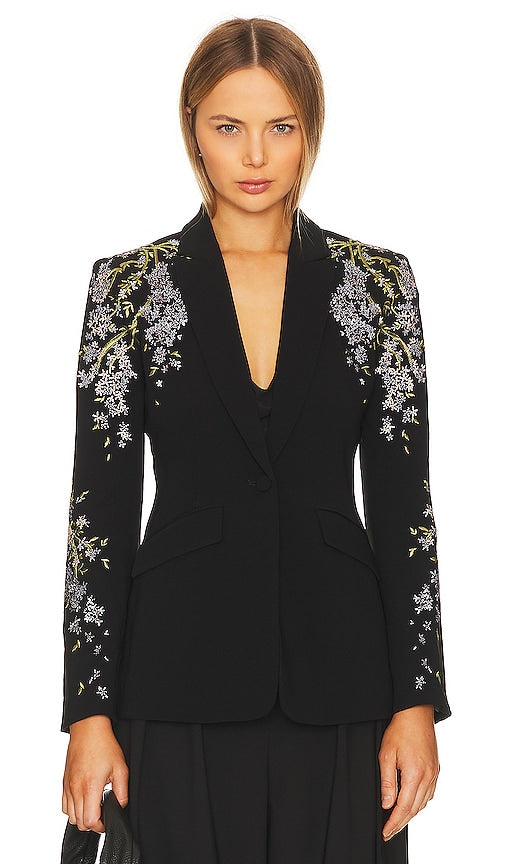 Cinq a Sept Lilac Vine Cheyenne Blazer in Black