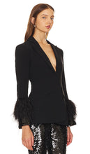 Cinq a Sept Sequin And Feather Cheyenne Blazer in Black