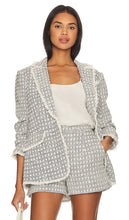 Cinq a Sept Tweed Khloe Blazer in Slate - Blazer Khloe en tweed Cinq à Sept en ardoise - Cinq a Sept Tweed Khloe 板岩西装外套 - Cinq a Sept Tweed Khloe Blazer in Schiefer - Cinq a Sept 트위드 Khloe 블레이저 슬레이트 소재 - Blazer Cinq a Sept Tweed Khloe in ardesia