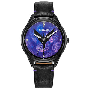 Citizen Eco-Drive Avatar Tree of Souls Crystal Accent Black Leather Strap Watch | 36.6mm | FE7105-09W