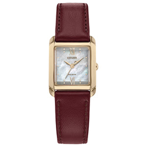 Citizen Eco-Drive Bianca Mother-of-Pearl Dial Brown Leather Strap Watch | 22mm | EW5593-05D