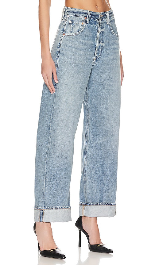 Citizens of Humanity Ayla Baggy Cuffed Crop in Baby Blue