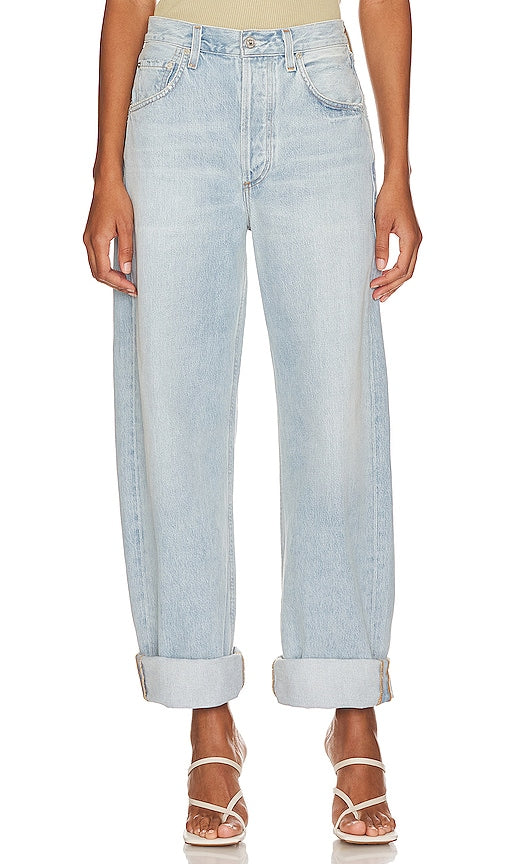 Citizens of Humanity Ayla Baggy Cuffed Crop in Blue - Citizens of Humanity - Ayla - Crop top ample à revers - Bleu - Citizens of Humanity Ayla 蓝色宽松袖口短款 - Citizens of Humanity Ayla Baggy Cuffed Crop in Blau - Citizens of Humanity Ayla Baggy 커프 크롭 블루 색상 - Citizens of Humanity Ayla Baggy Cuffed Crop in blu