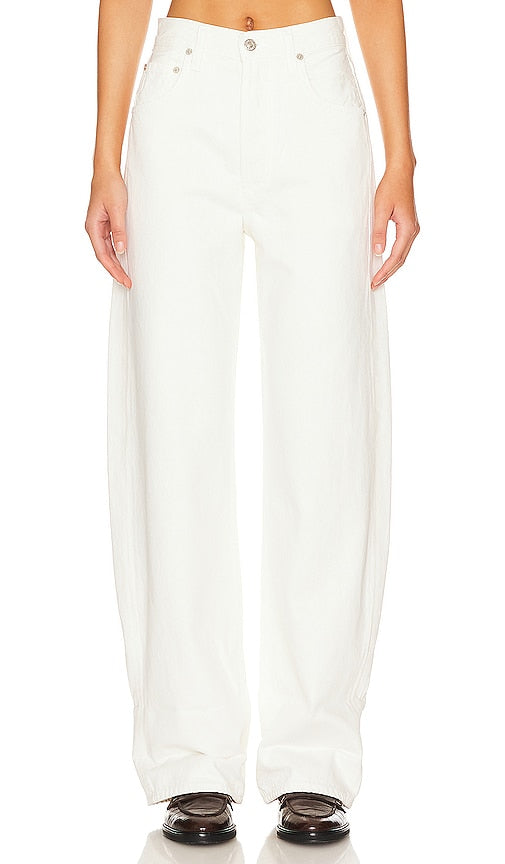 Citizens of Humanity Ayla Baggy Cuffed Crop in White