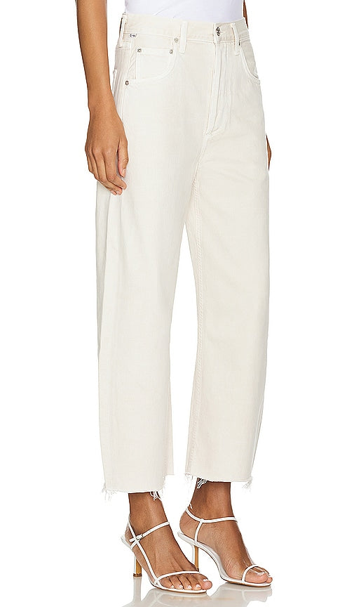 Citizens of Humanity Ayla Undone Hem Crop in Ivory
