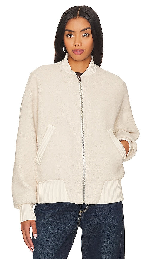 Citizens of Humanity Brianna Fleece Bomber in Cream