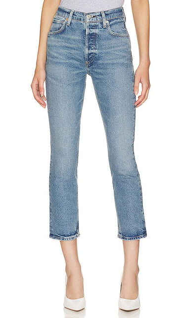 Citizens of Humanity Charlotte Crop High Rise Straight in Blue - Citizens of Humanity Charlotte - Coupe droite courte taille haute - Bleu - 人类公民夏洛特作物高楼直蓝色 - Citizens of Humanity Charlotte Crop High Rise Straight in Blau - Citizens of Humanity Charlotte 크롭 하이라이즈 스트레이트 블루 색상 - Citizens of Humanity Charlotte Crop High Rise dritto in blu