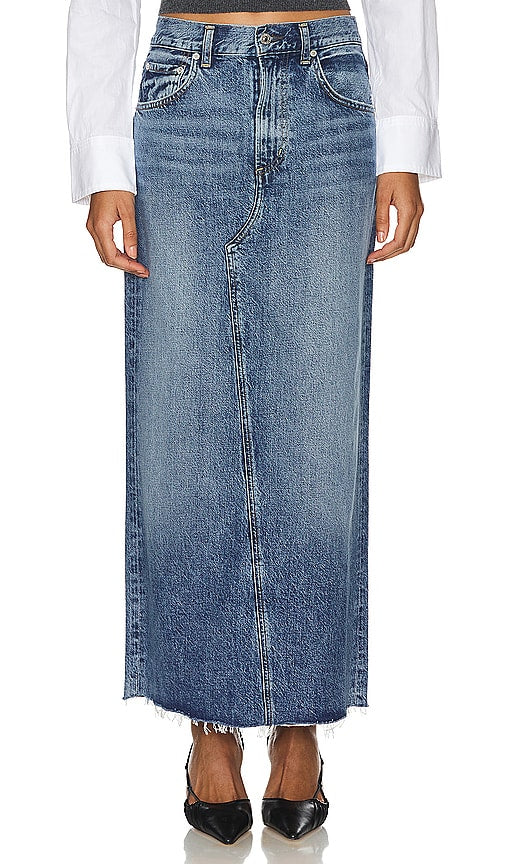 Citizens of Humanity Circolo Reworked Maxi Skirt in Blue - Jupe longue retravaillée Circolo de Citizens of Humanity en bleu - Citizens of Humanity Circolo 重新设计蓝色长裙 - Citizens of Humanity Circolo überarbeiteter Maxirock in Blau - Citizens of Humanity Circolo Reworked 맥시 스커트 블루 색상 - Gonna lunga rielaborata di Citizens of Humanity Circolo in blu