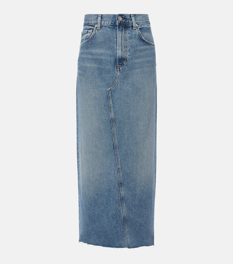 Citizens of Humanity Circolo Reworked denim maxi skirt - Citizens of Humanity Circolo 改造牛仔长裙