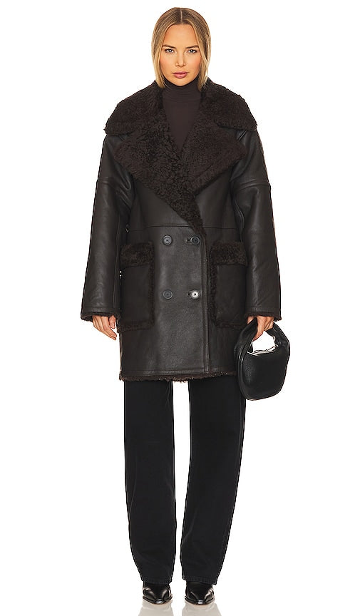 Citizens of Humanity Elodie Shearling Coat in Brown