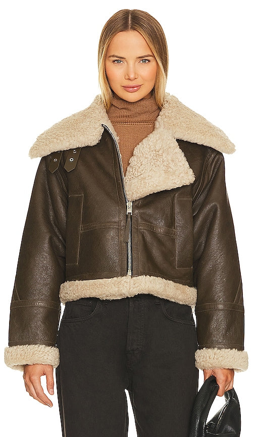 Citizens of Humanity Liv Shearling Jacket in Brown