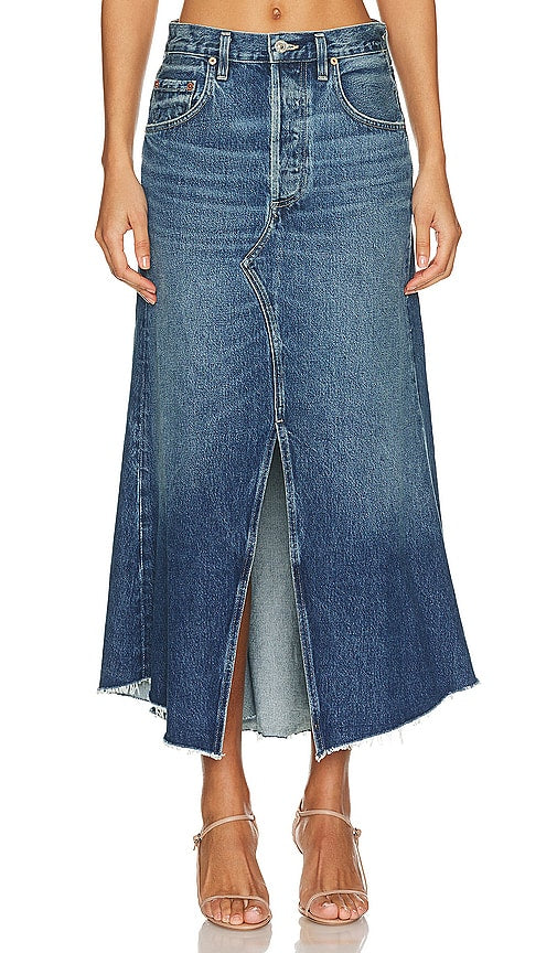 Citizens of Humanity Mina Reworked Skirt in Blue - Jupe retravaillée Mina de Citizens of Humanity en bleu - 人类公民米娜重新设计的蓝色裙子 - Citizens of Humanity Mina überarbeiteter Rock in Blau - Citizens of Humanity Mina 리워크 스커트 블루 색상 - Gonna rielaborata Mina di Citizens of Humanity in blu