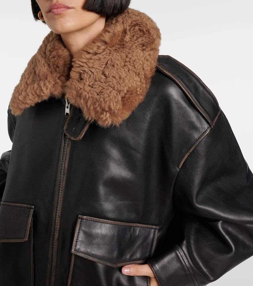 Citizens of Humanity Santiago shearling-trimmed leather jacket