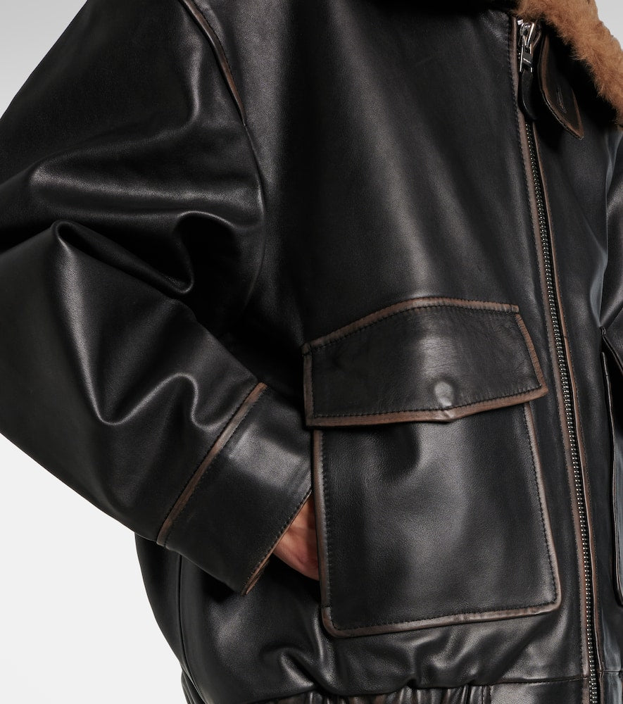 Citizens of Humanity Santiago shearling-trimmed leather jacket