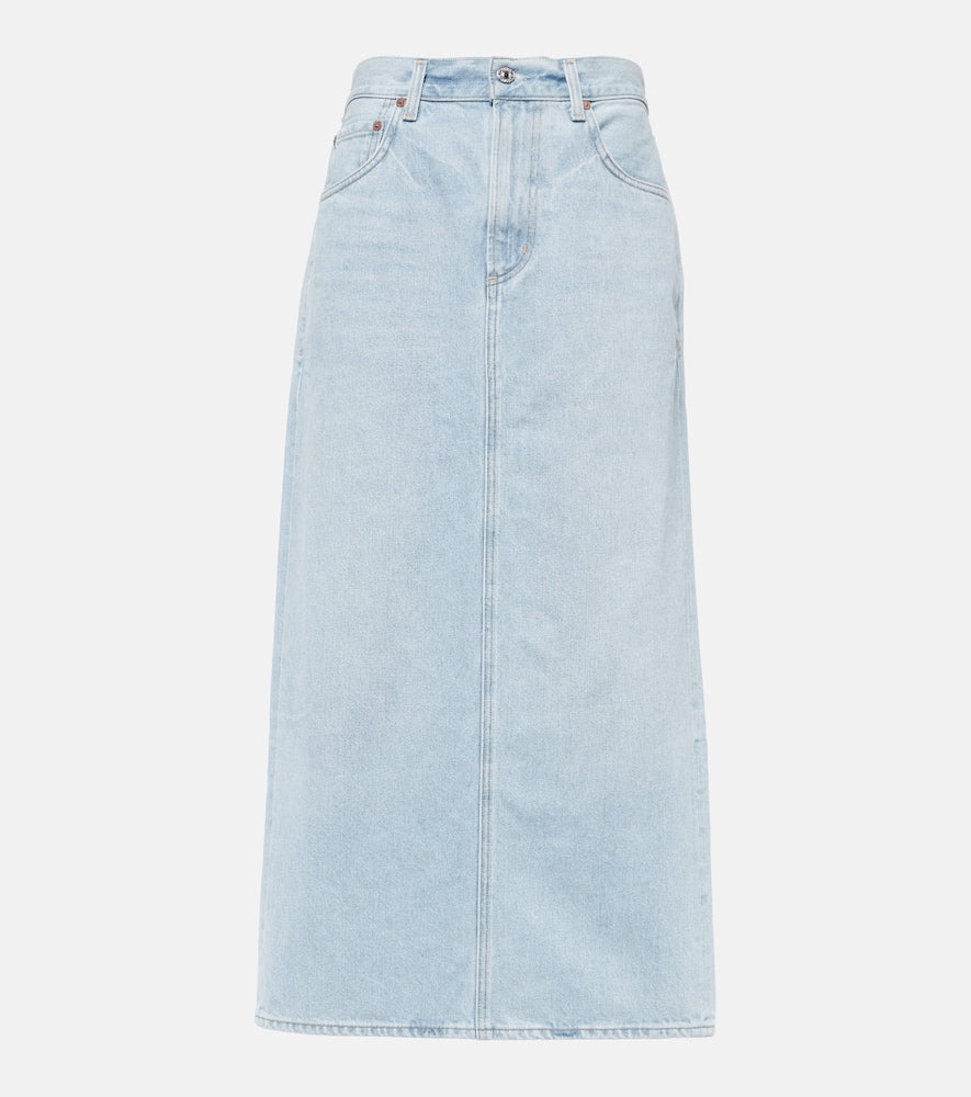 Citizens of Humanity Verona mid-rise denim midi skirt - Citizens of Humanity Verona 中腰牛仔中长裙