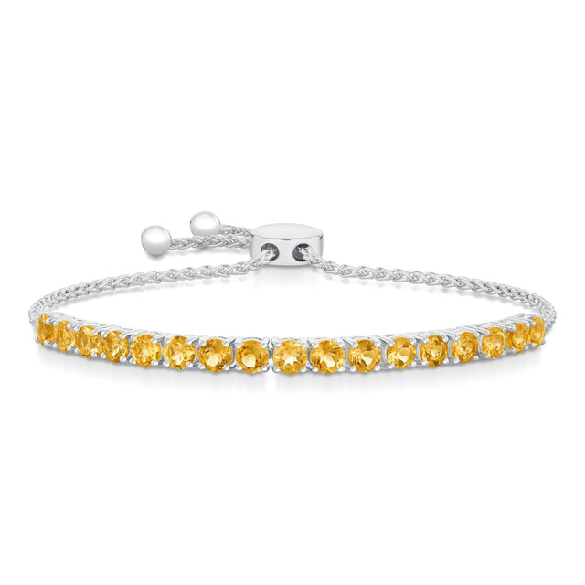 Citrine Sterling Silver Bolo Bracelet