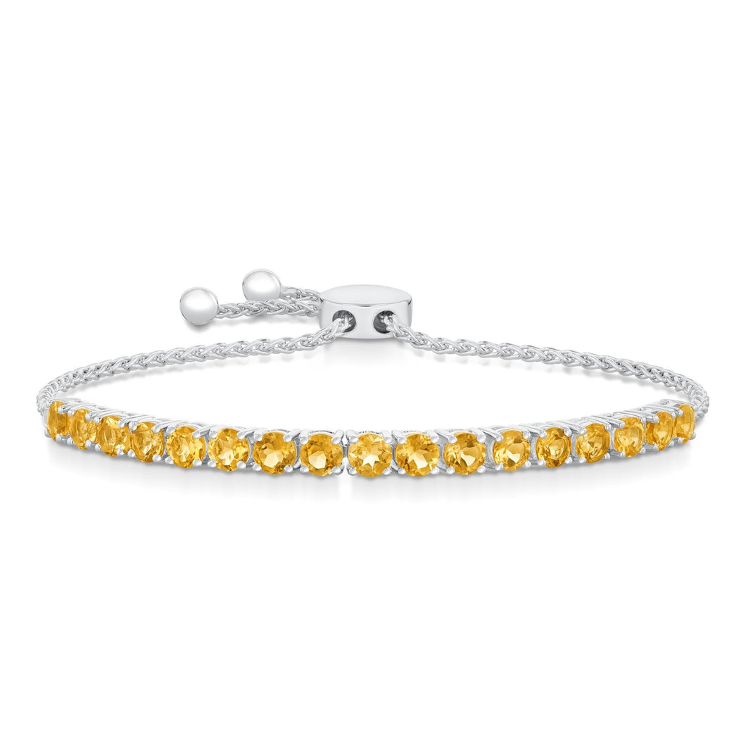 Citrine Sterling Silver Bolo Bracelet