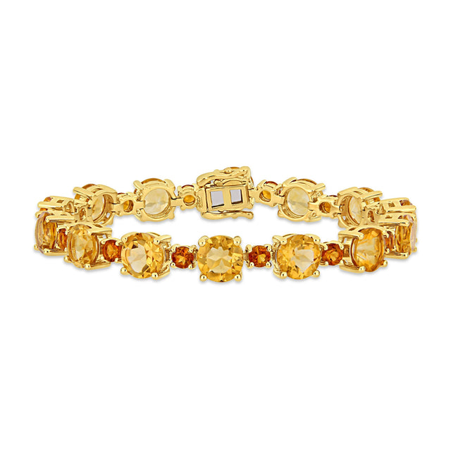 Citrine and Madeira Citrine Gold-Plated Sterling Silver Bracelet
