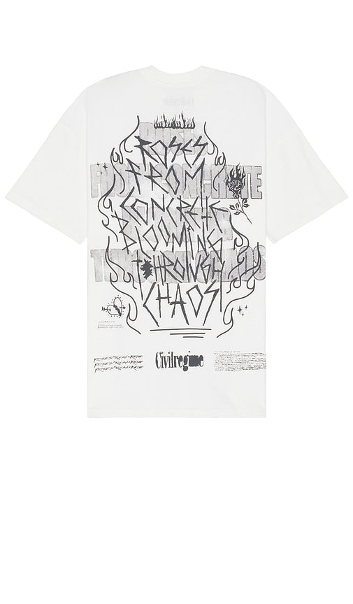 Civil Regime Even From A Dark Place American Classic Oversized Tee in White - Civil Regime Even From A Dark Place - T-shirt surdimensionné classique américain en blanc - Civil Regime Even From A Dark Place 美国经典白色超大 T 恤 - Civil Regime Even From A Dark Place Amerikanisches, klassisches, übergroßes T-Shirt in Weiß - Civil Regime Even From A Dark Place American 클래식 오버사이즈 티셔츠 - Il regime civile anche da un luogo oscuro T-shirt oversize classica americana in bianco