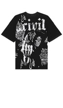 Civil Regime Feeling Grim V2 American Classic Oversized Tee in Black - Civil Regime - Feeling Grim V2 - T-shirt surdimensionné classique américain en noir - Civil Regime Feeling Grim V2 美国经典黑色超大 T 恤 - Civil Regime Feeling Grim V2 American Classic Übergroßes T-Shirt in Schwarz - Civil Regime Feeling Grim V2 아메리칸 클래식 오버사이즈 티셔츠 - T-shirt oversize classica americana Grim V2 con sensazione di regime civile in nero