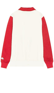Civil Regime Live Fast Collared Quarter Zip in Cream