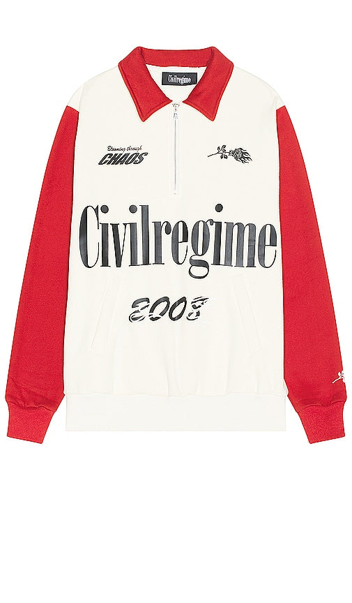 Civil Regime Live Fast Collared Quarter Zip in Cream - Civil Regime Live Fast Collar Quarter Zip - Crème - Civil Regime Live 奶油色快领四分之一拉链 - Civil Regime Live Fast Collared Quarter Zip in Creme - Civil Regime Live 패스트 칼라 쿼터 지퍼 인 크림 - Zip a un quarto con colletto veloce del regime civile in crema