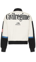 Civil Regime Rose Dealer Racing Jacket in Cream