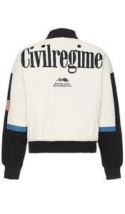 Civil Regime Rose Dealer Racing Jacket in Cream