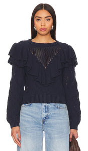 Cleobella Giada Sweater in Navy - Pull Cleobella Giada en bleu marine - Cleobella Giada 海军蓝毛衣 - Cleobella Giada Pullover in Marineblau - Cleobella Giada 스웨터 네이비 색상 - Maglione Cleobella Giada in blu marino