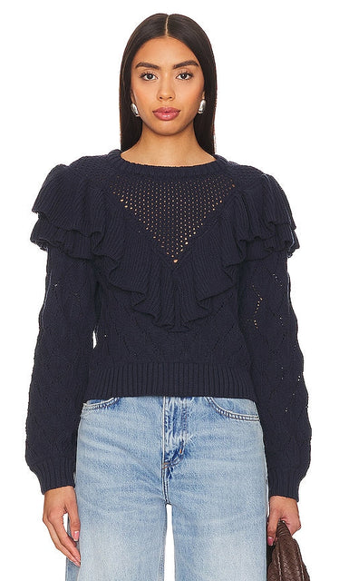 Cleobella Giada Sweater in Navy - Pull Cleobella Giada en bleu marine - Cleobella Giada 海军蓝毛衣 - Cleobella Giada Pullover in Marineblau - Cleobella Giada 스웨터 네이비 색상 - Maglione Cleobella Giada in blu marino