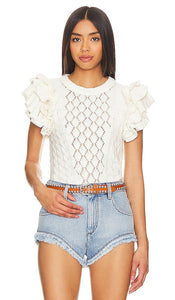 Cleobella Hedda Sweater in Ivory - Pull Cleobella Hedda en ivoire - Cleobella Hedda 象牙色毛衣 - Cleobella Hedda Pullover in Elfenbein - Cleobella Hedda 스웨터 아이보리 색상 - Maglione Cleobella Hedda in avorio