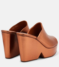 Clergerie Dolcy metallic leather platform mules