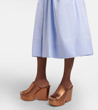 Clergerie Dolcy metallic leather platform mules