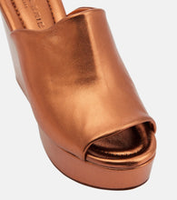 Clergerie Dolcy metallic leather platform mules