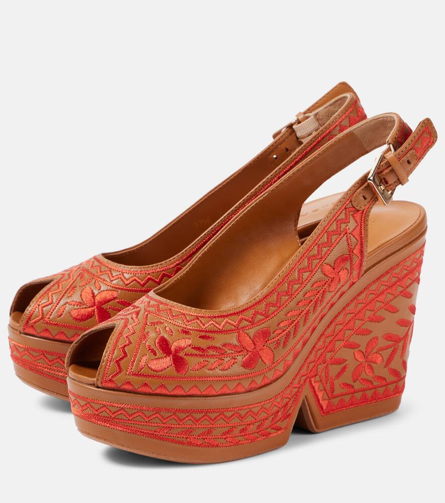Clergerie Dylan leather platform wedges