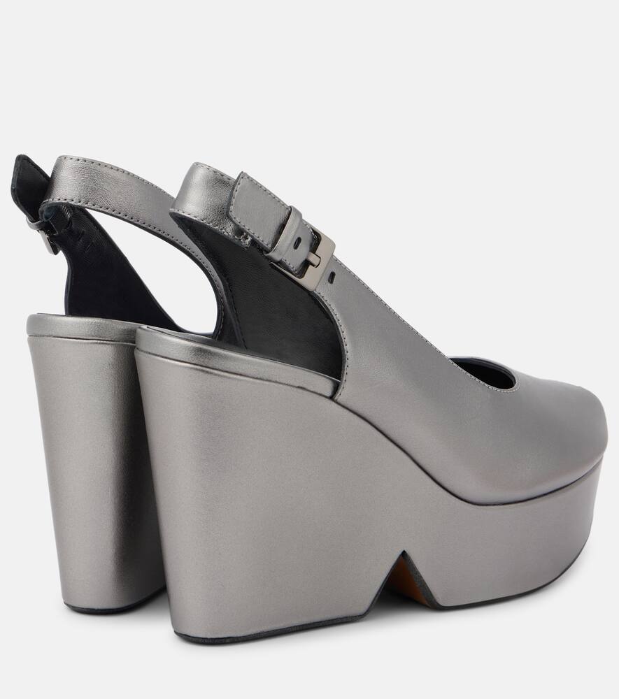 Clergerie Dylan metallic leather wedge sandals