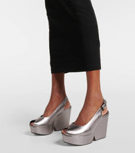 Clergerie Dylan metallic leather wedge sandals