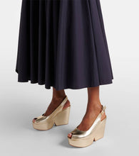 Clergerie Dylan metallic leather wedge sandals